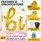 Gold “Happy Birthday” Script Balloon Banner – Cursive Foil Mylar Letters, Reusable Party Decoration for Kids, Adults, Men & Women (Gold)